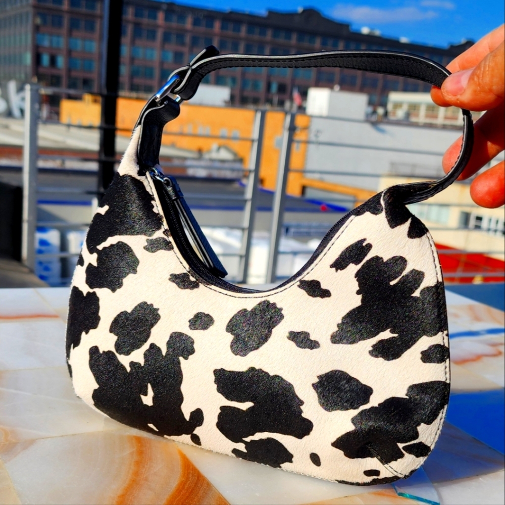 BY FARB aby Amber Cow-print Leather Shoulder Bag In Cow Print